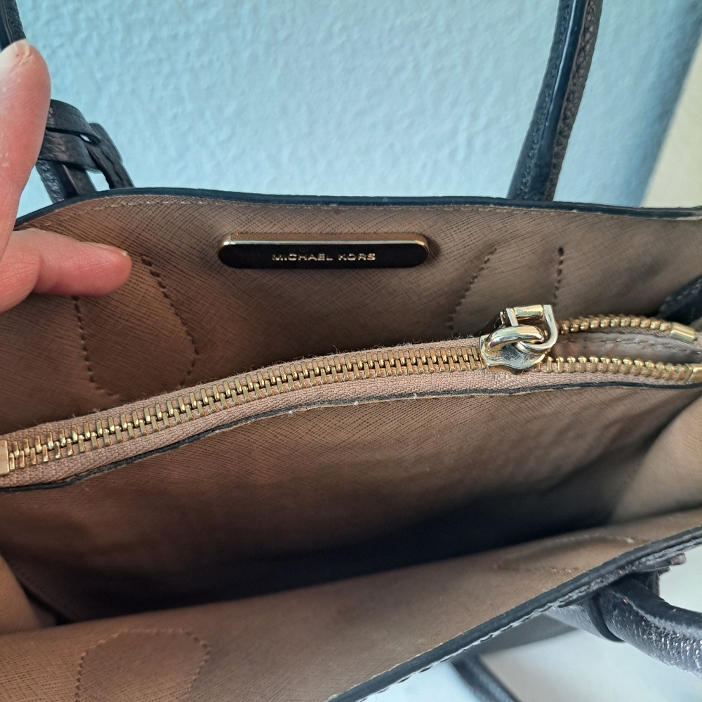 Michael Kors Black Satchel with Gold Accents - Picture 4 of 5